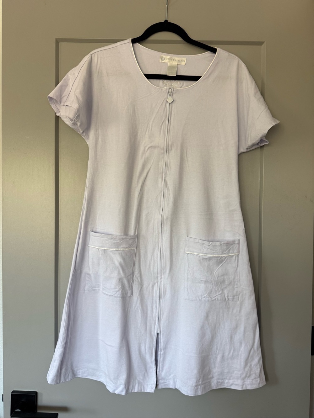 Eileen West Zip Up Short Sleeve Robe Size Small
